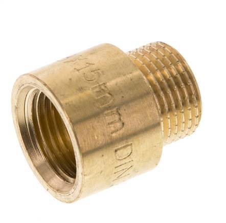 G 3/8'' F/M Brass Extension DIN 3523 - 15 mm [2 Pieces]