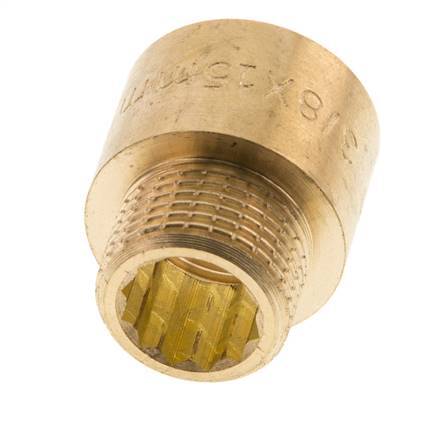 G 3/8'' F/M Brass Extension DIN 3523 - 15 mm [2 Pieces]