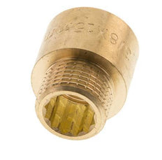 G 3/8'' F/M Brass Extension DIN 3523 - 15 mm [2 Pieces]