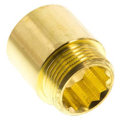 G 1'' F/M Extensión de latón DIN 3523 - 30 mm