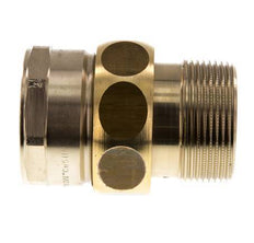 Rp 1 1/2'' x R 1 1/2'' F/M Espiga doble de latón de 3 piezas con cierre cónico 16 Bar