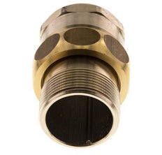 Rp 1 1/2'' x R 1 1/2'' F/M Espiga doble de latón de 3 piezas con cierre cónico 16 Bar