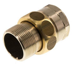 Rp 1 1/2'' x R 1 1/2'' F/M Espiga doble de latón de 3 piezas con cierre cónico 16 Bar