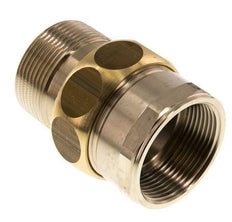 Rp 1 1/2'' x R 1 1/2'' F/M Espiga doble de latón de 3 piezas con cierre cónico 16 Bar
