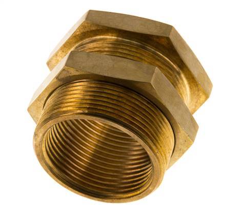 G 1 1/4'' x M49x2 F/M Brass Bulkhead Fitting 16 Bar
