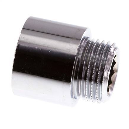 G 1/2'' F/M Extensión de latón cromado DIN 3523 - 20 mm