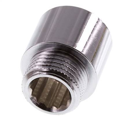G 1/2'' F/M Extensión de latón cromado DIN 3523 - 20 mm