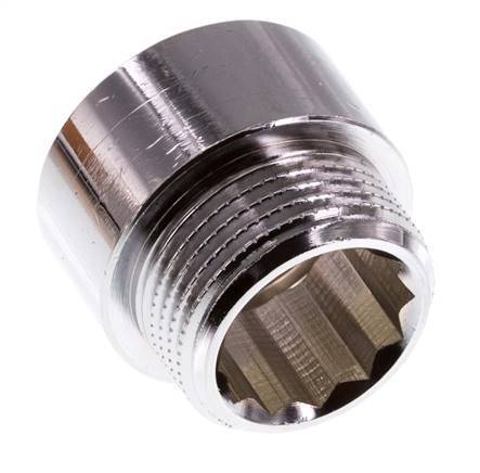 G 3/4'' F/M Extensión de latón cromado DIN 3523 - 15 mm