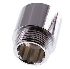 G 3/4'' F/M Extensión de latón cromado DIN 3523 - 25 mm