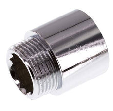 G 3/4'' F/M Extensión de latón cromado DIN 3523 - 25 mm