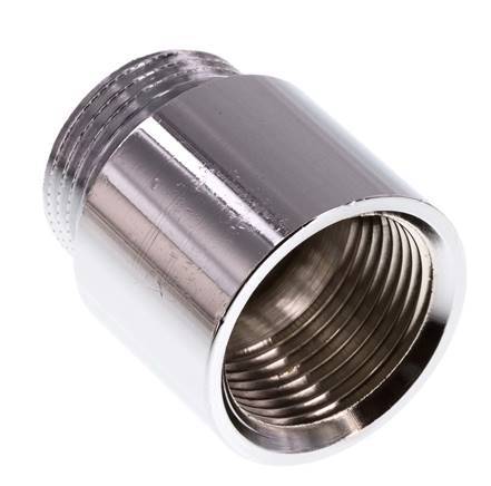 G 3/4'' F/M Extensión de latón cromado DIN 3523 - 25 mm