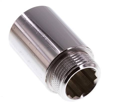 G 3/4'' F/M Extensión de latón cromado DIN 3523 - 40 mm