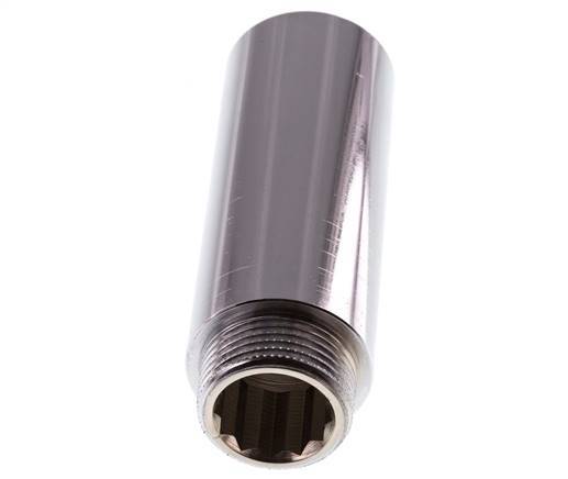 G 3/4'' F/M Extensión de latón cromado DIN 3523 - 80 mm
