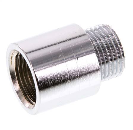 G 3/8'' F/M Chromium plated Brass Extension DIN 3523 - 20 mm [2 Pieces]