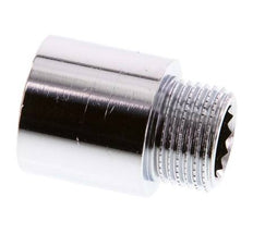 G 3/8'' F/M Chromium plated Brass Extension DIN 3523 - 20 mm [2 Pieces]