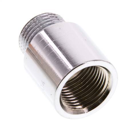 G 3/8'' F/M Chromium plated Brass Extension DIN 3523 - 20 mm [2 Pieces]