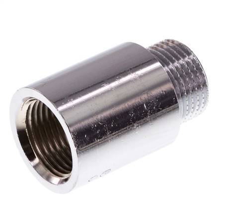 G 3/8'' F/M Extensión de latón cromado DIN 3523 - 25 mm