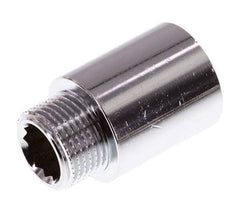 G 3/8'' F/M Extensión de latón cromado DIN 3523 - 25 mm