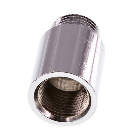 G 3/8'' F/M Extensión de latón cromado DIN 3523 - 25 mm