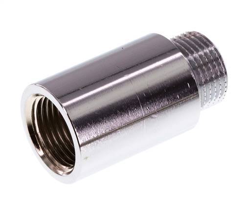 G 3/8'' F/M Extensión de latón cromado DIN 3523 - 30 mm