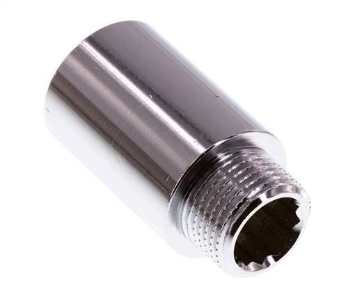 G 3/8'' F/M Extensión de latón cromado DIN 3523 - 30 mm