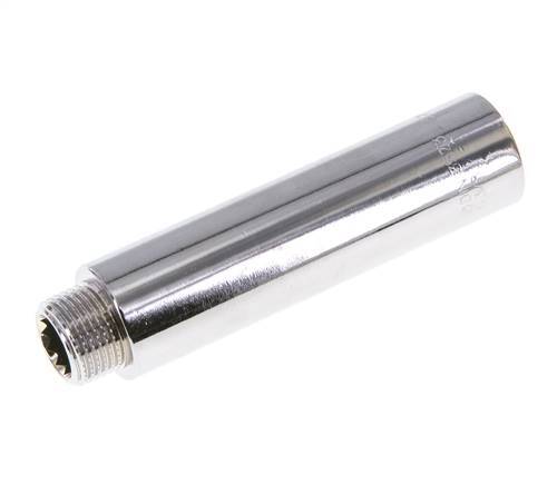 G 3/8'' F/M Extensión de latón cromado DIN 3523 - 80 mm