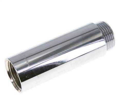 G 1'' F/M Extensión de latón cromado DIN 3523 - 100 mm