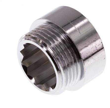 G 1'' F/M Extensión de latón cromado DIN 3523 - 15 mm