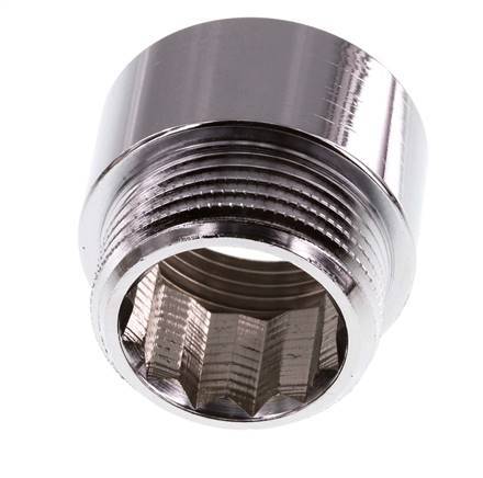 G 1'' F/M Extensión de latón cromado DIN 3523 - 20 mm