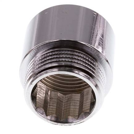 G 1'' F/M Extensión de latón cromado DIN 3523 - 25 mm