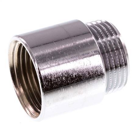 G 1'' F/M Extensión de latón cromado DIN 3523 - 30 mm