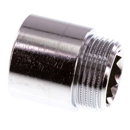 G 1'' F/M Extensión de latón cromado DIN 3523 - 30 mm