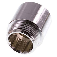G 1'' F/M Extensión de latón cromado DIN 3523 - 30 mm