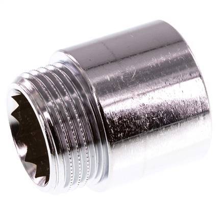 G 1'' F/M Extensión de latón cromado DIN 3523 - 30 mm