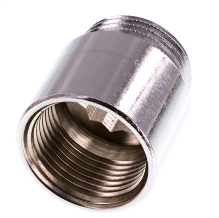 G 1'' F/M Extensión de latón cromado DIN 3523 - 30 mm