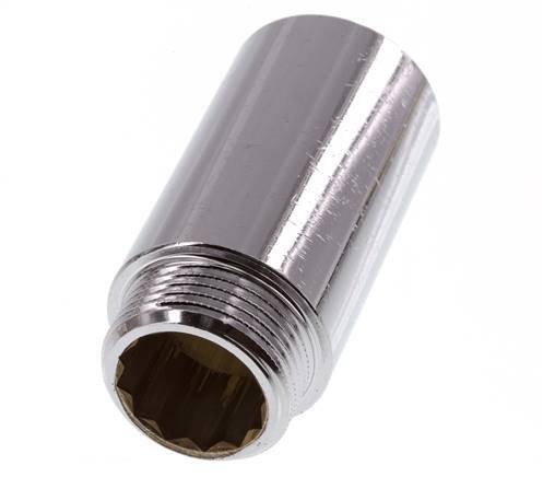 G 1'' F/M Extensión de latón cromado DIN 3523 - 65 mm