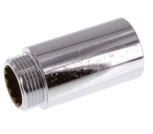 G 1'' F/M Extensión de latón cromado DIN 3523 - 65 mm