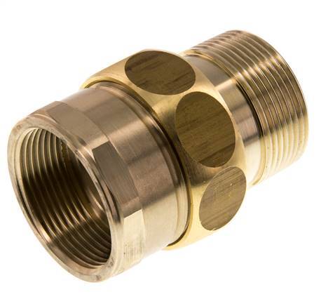 Rp 1 1/2'' x R 1 1/2'' F/M Espiga doble de latón 3 piezas con junta plana 16 Bar