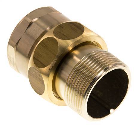 Rp 1 1/2'' x R 1 1/2'' F/M Espiga doble de latón 3 piezas con junta plana 16 Bar