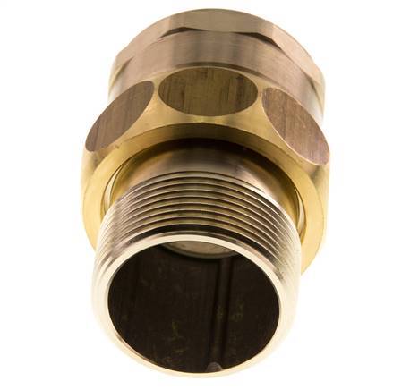 Rp 1 1/2'' x R 1 1/2'' F/M Espiga doble de latón 3 piezas con junta plana 16 Bar