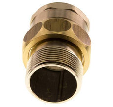 Rp 1 1/2'' x R 1 1/2'' F/M Espiga doble de latón 3 piezas con junta plana 16 Bar