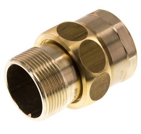 Rp 1 1/2'' x R 1 1/2'' F/M Espiga doble de latón 3 piezas con junta plana 16 Bar