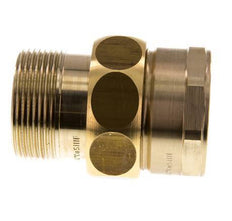 Rp 1 1/2'' x R 1 1/2'' F/M Espiga doble de latón 3 piezas con junta plana 16 Bar