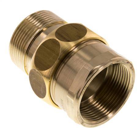 Rp 1 1/2'' x R 1 1/2'' F/M Espiga doble de latón 3 piezas con junta plana 16 Bar
