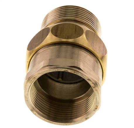 Rp 1 1/2'' x R 1 1/2'' F/M Espiga doble de latón 3 piezas con junta plana 16 Bar