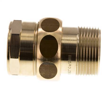 Rp 1 1/4'' x R 1 1/4'' F/M Espiga doble de latón 3 piezas con junta plana 16 Bar