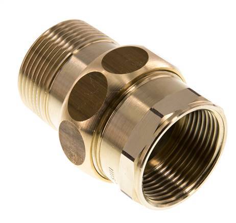 Rp 1 1/4'' x R 1 1/4'' F/M Espiga doble de latón 3 piezas con junta plana 16 Bar