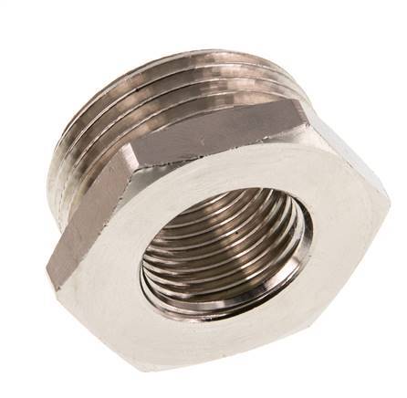 G 1/2'' x G 1'' F/M Anillo reductor de latón niquelado 16 Bar [2 Piezas]
