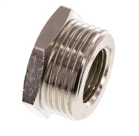 G 1/2'' x G 1'' F/M Anillo reductor de latón niquelado 16 Bar [2 Piezas]