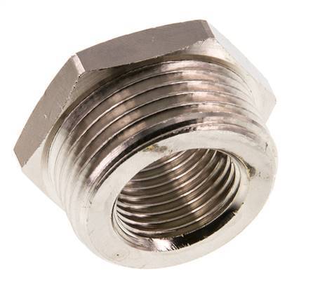 G 1/2'' x G 1'' F/M Anillo reductor de latón niquelado 16 Bar [2 Piezas]